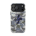 Camouflage with Blue Metallic Clover Tough Case