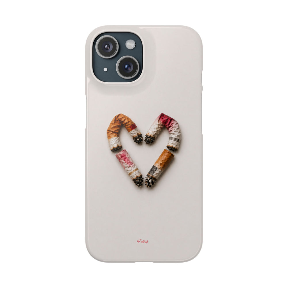 Cigarette Butts Heart Snap Case