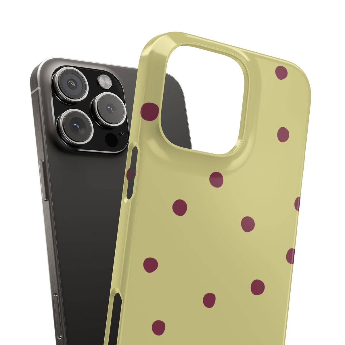 Yellow & Burgundy Polka Dot Snap Phone Case
