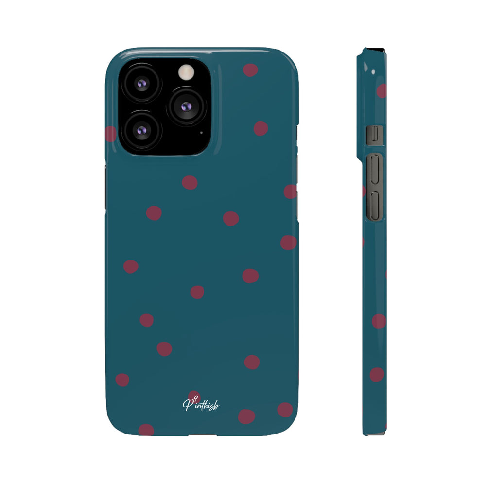 Teal & Burgundy Polka Dot Snap Phone Case