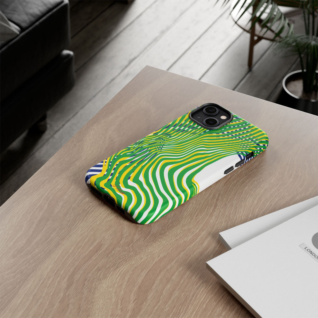 Abstract Green Wave Phone Case