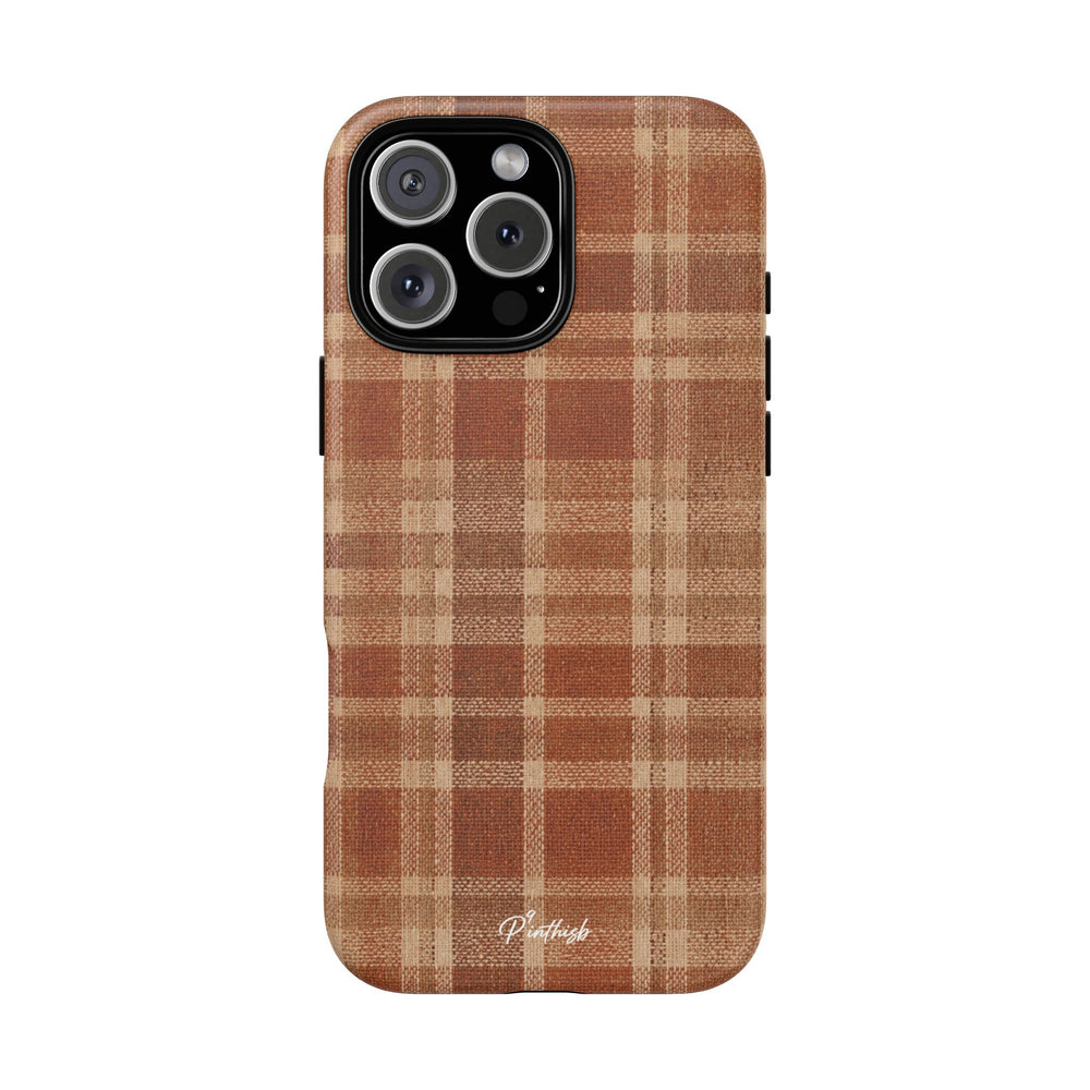 Rustic Brown Cozy Plaid Tough Case
