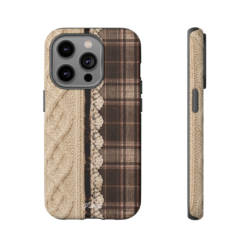 Cozy Plaid Knit Tough Phone Case