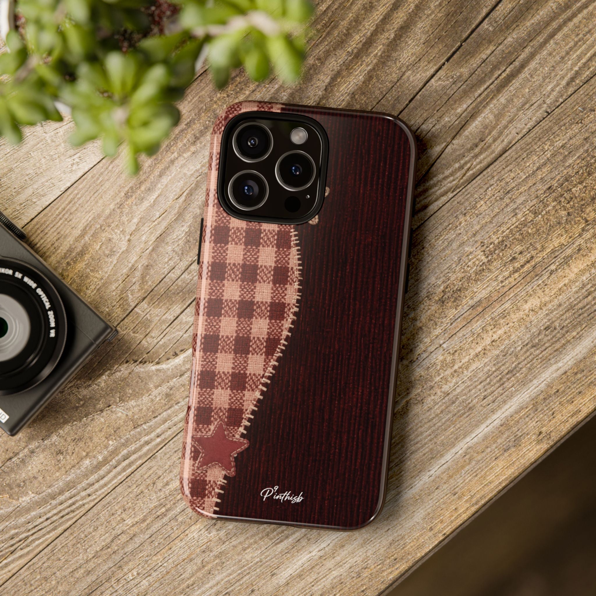 Rustic Plaid Stars Phone Case