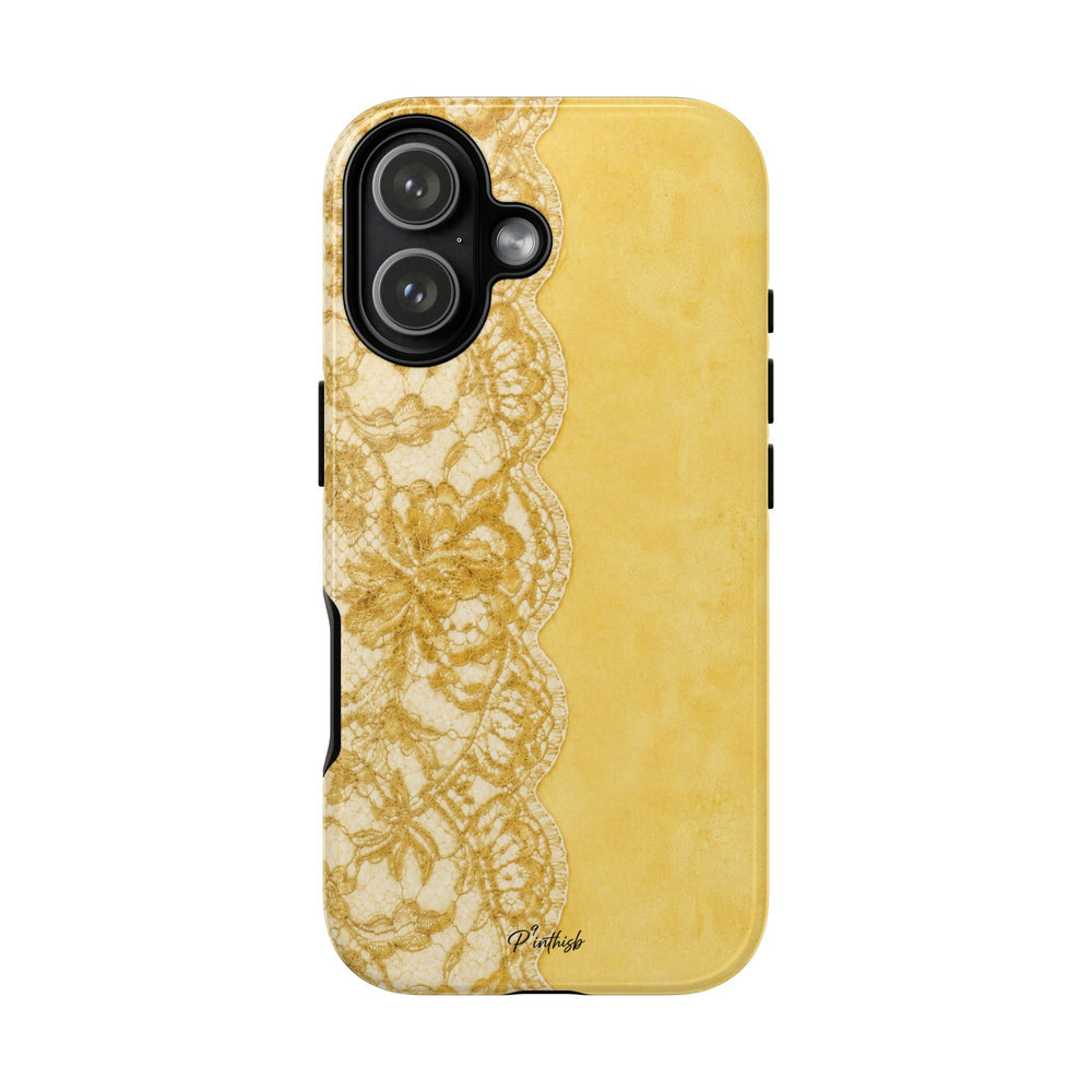 Yellow Vintage Lace Tough Case