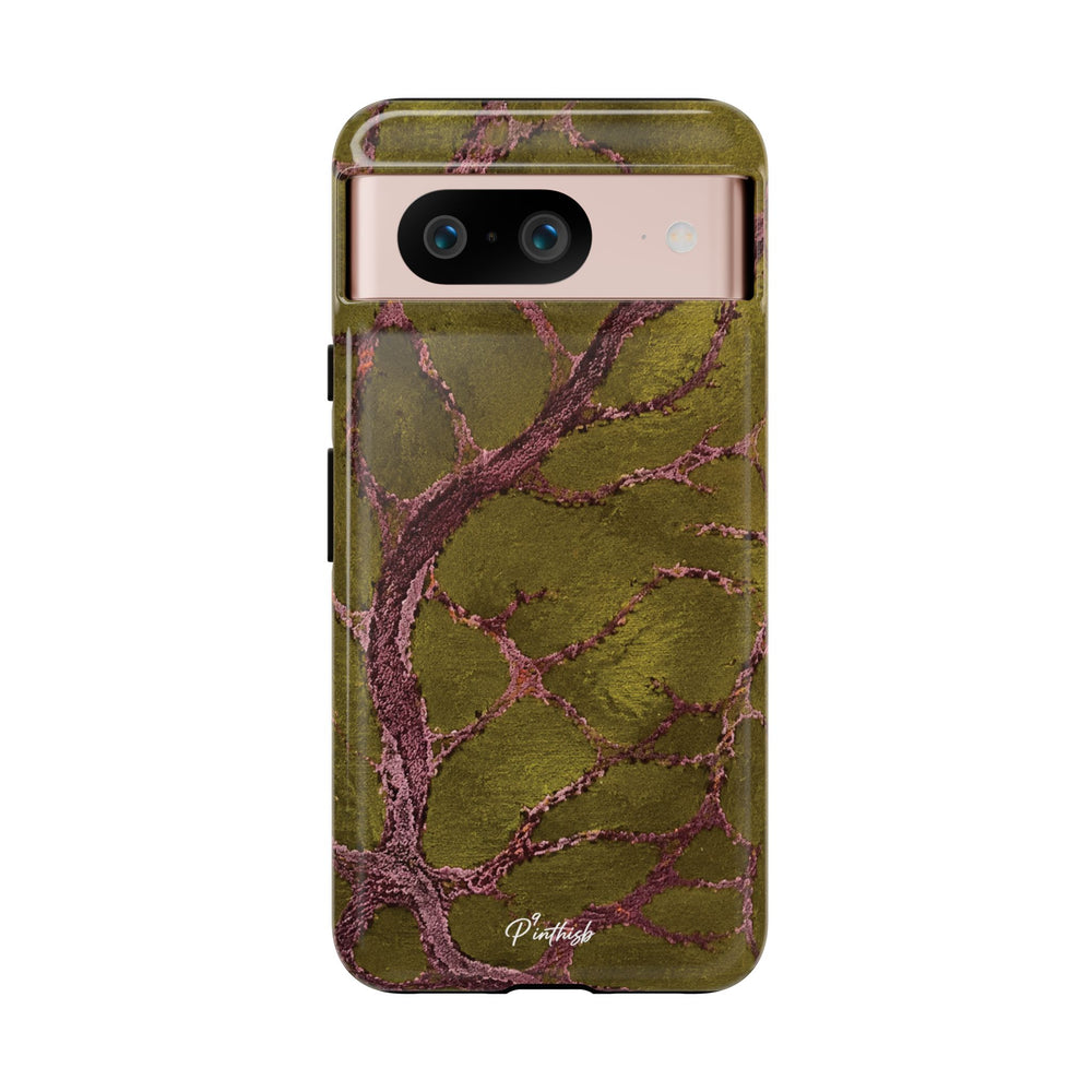 Olive & Rose Gold Tree Pattern Phone Case