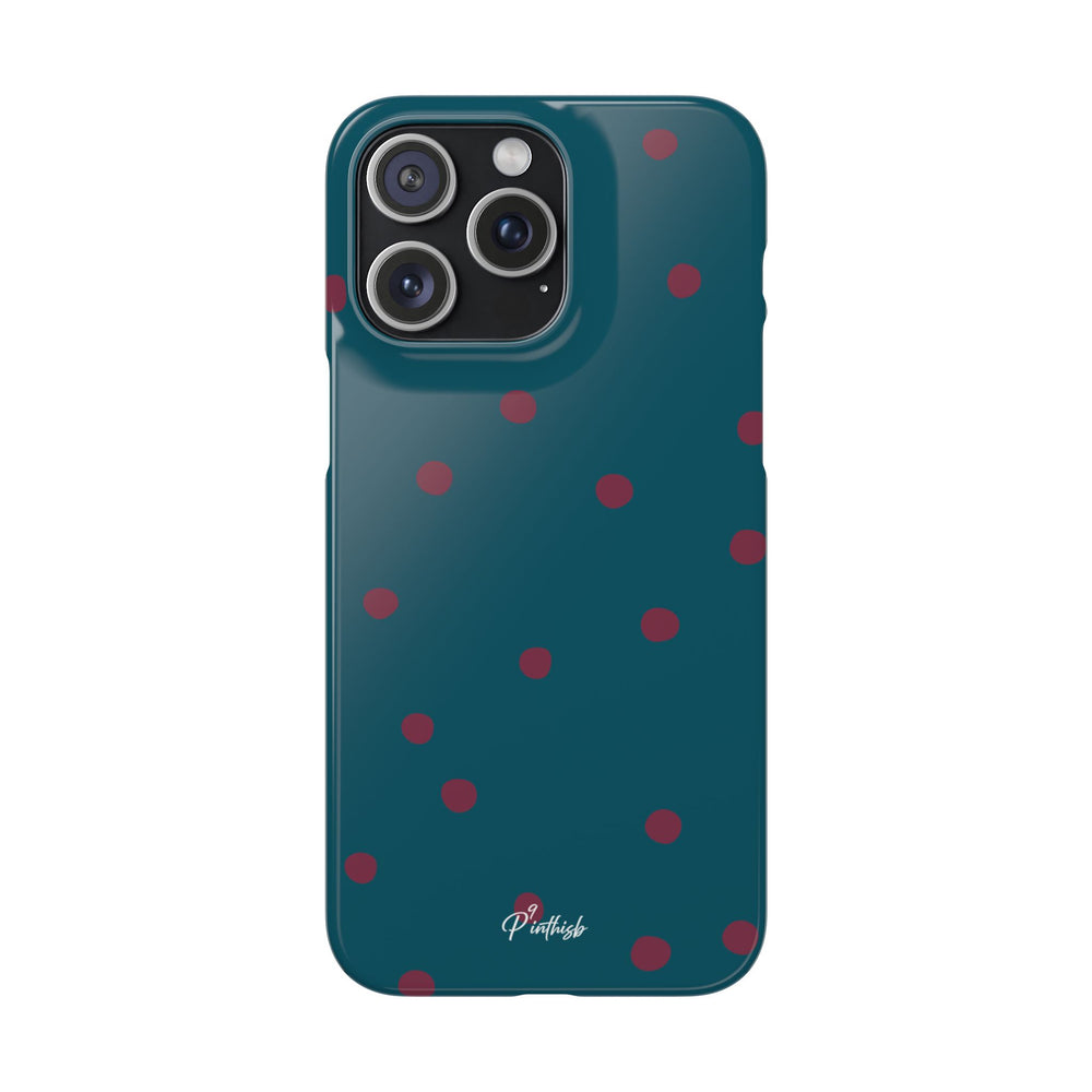 Teal & Burgundy Polka Dot Snap Phone Case
