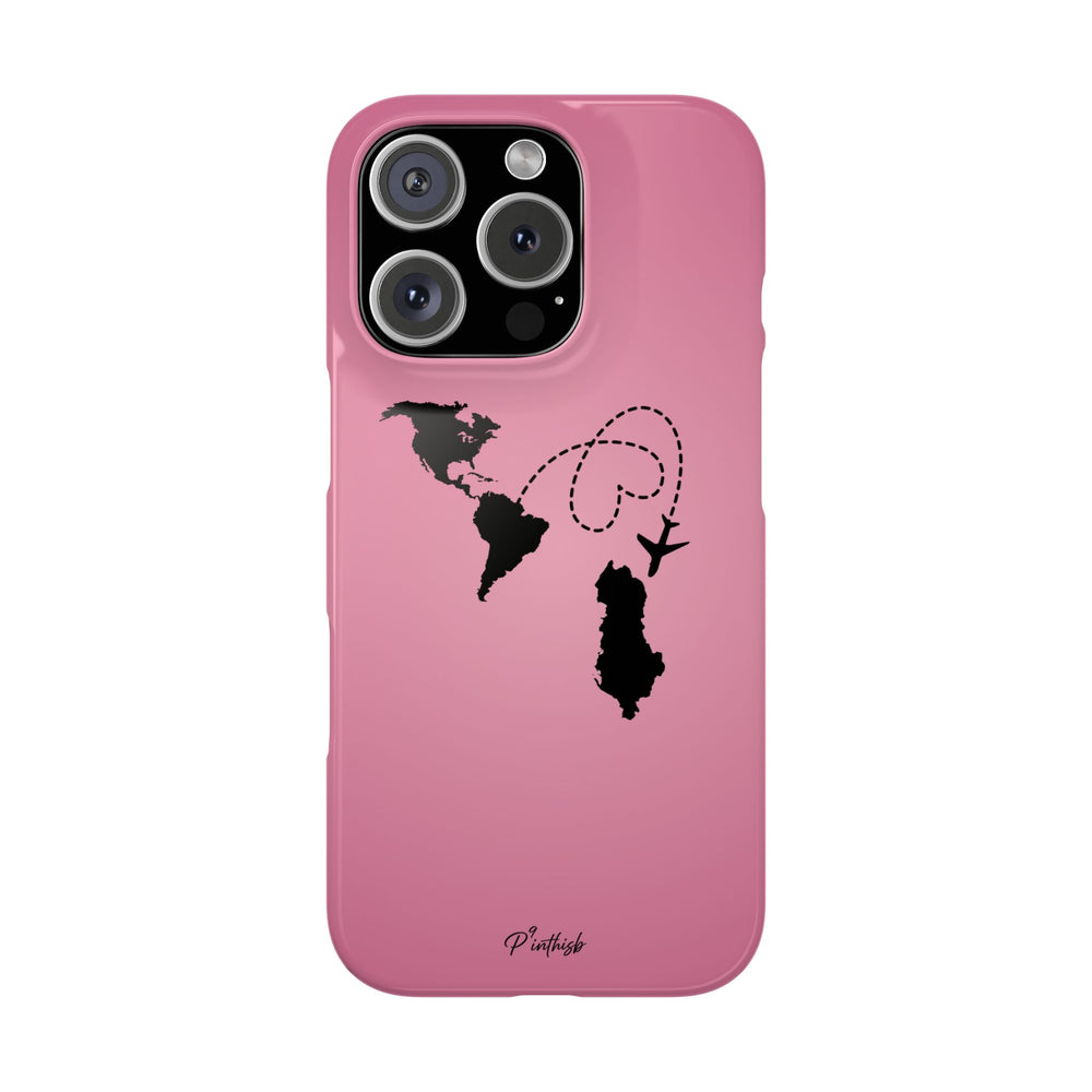 America to Albania Pink Snap Phone Case