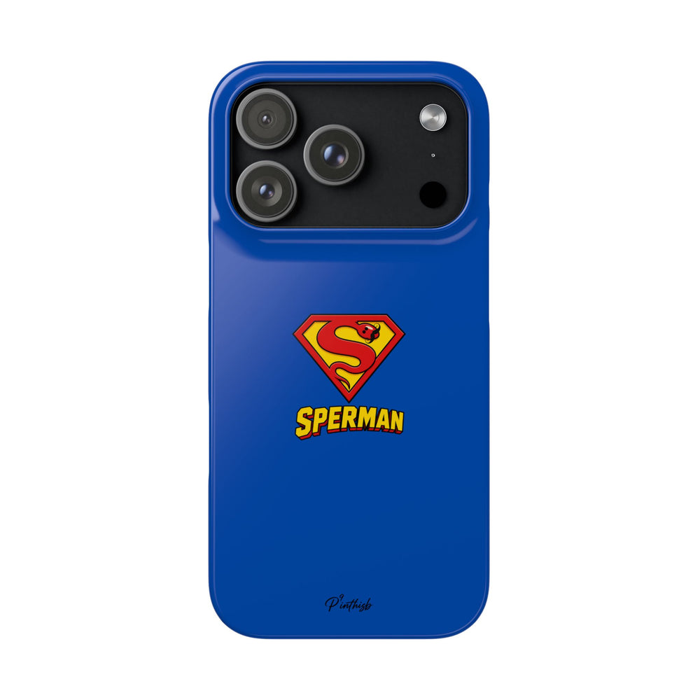 "SPERMAN" Parody Logo Snap Phone Case