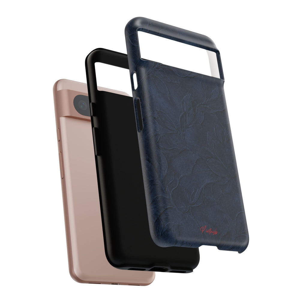 Navy Floral Textured Tough Case