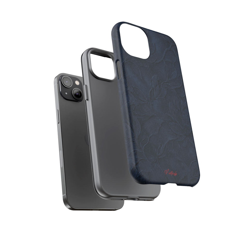 Navy Floral Textured Tough Case