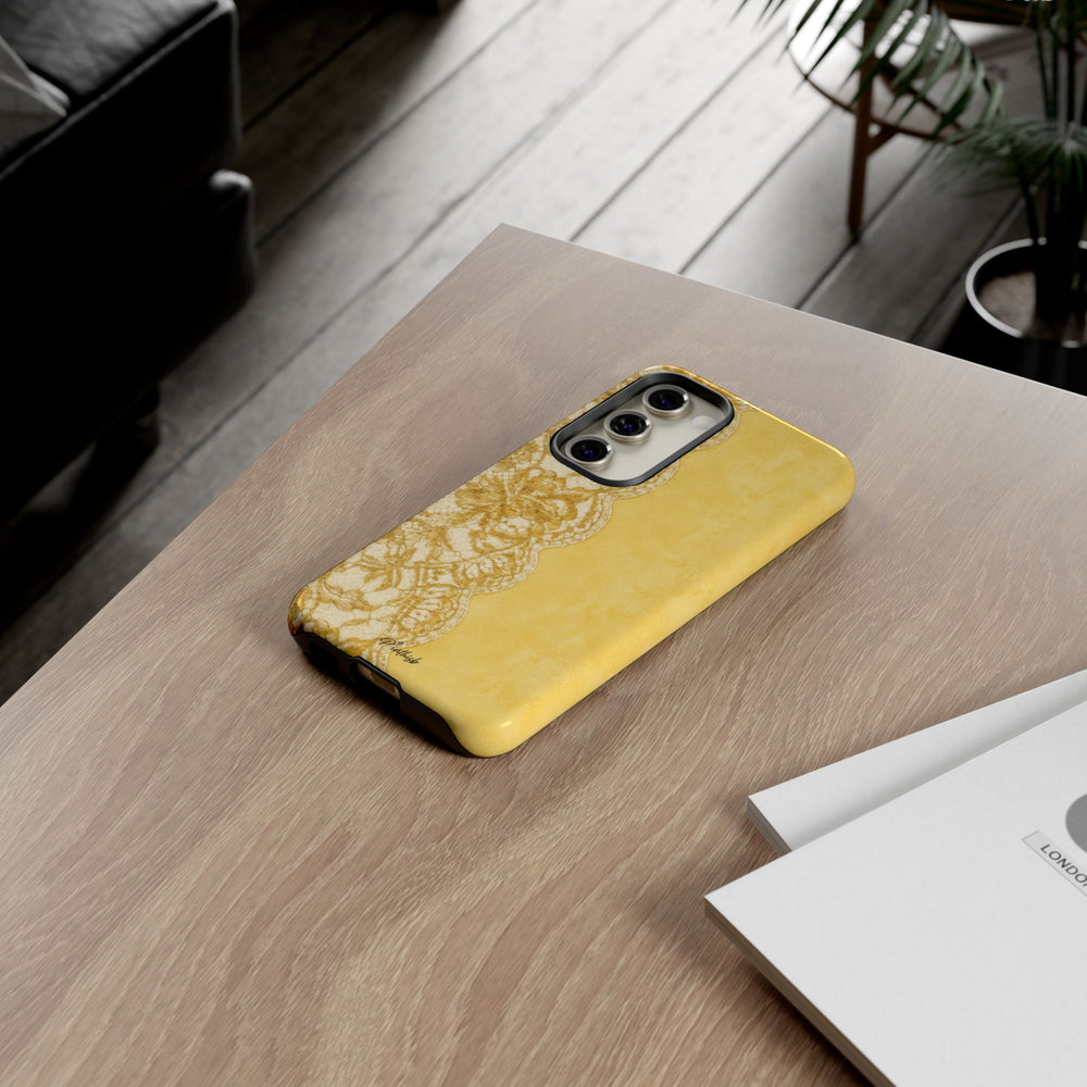 Yellow Vintage Lace Tough Case