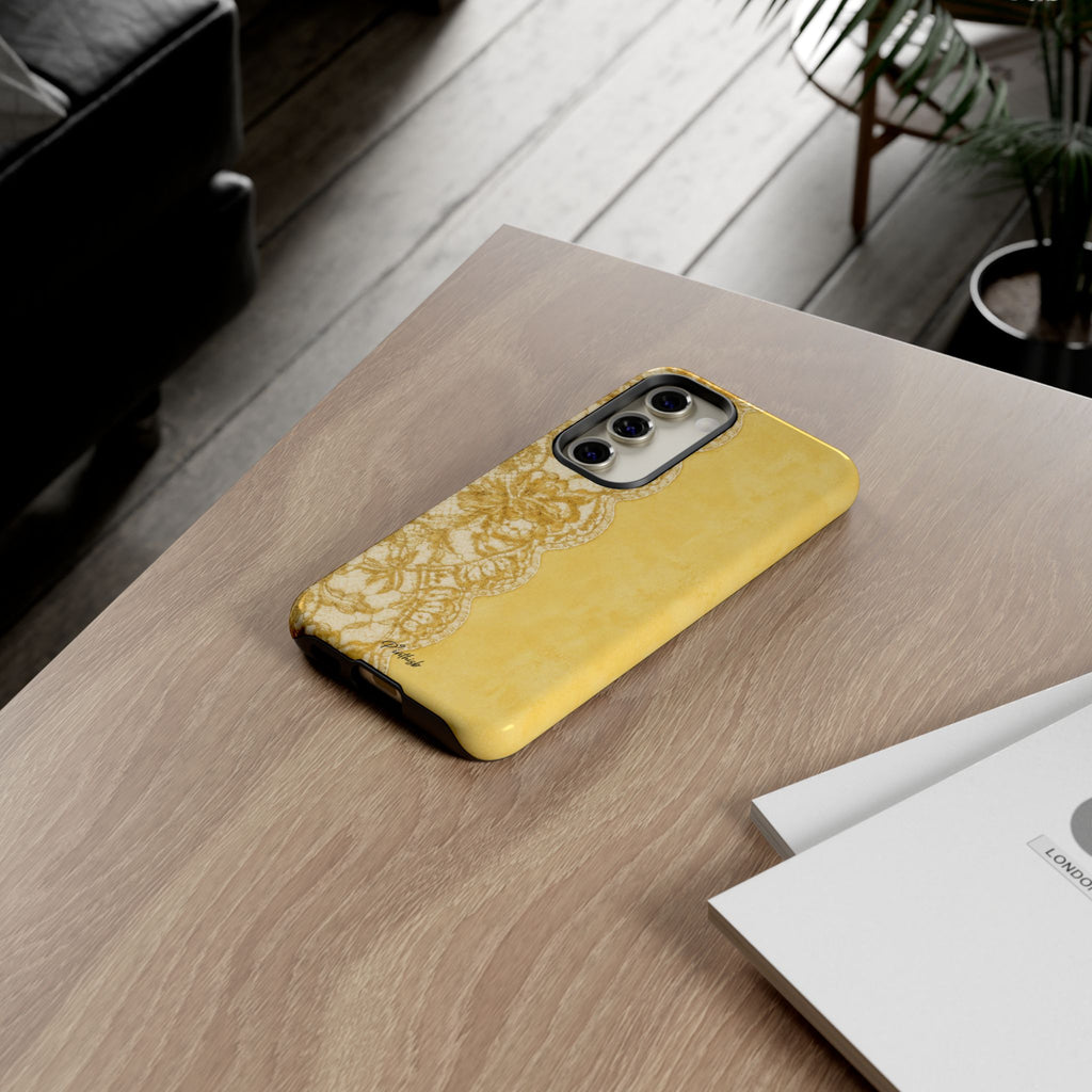 Yellow Vintage Lace Tough Case
