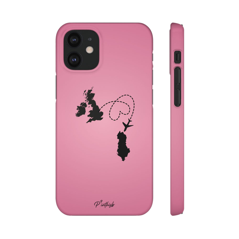 UK to Albania Pink Snap Phone Case