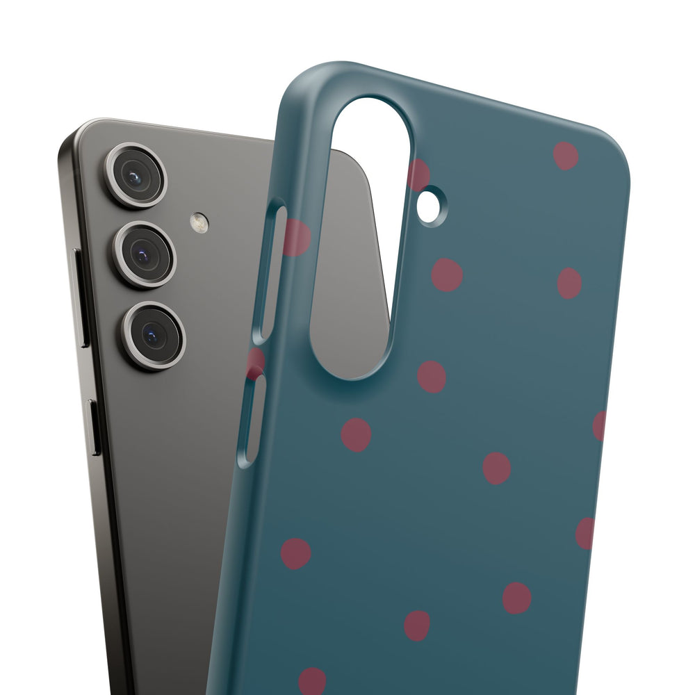 Teal & Burgundy Polka Dot Snap Phone Case