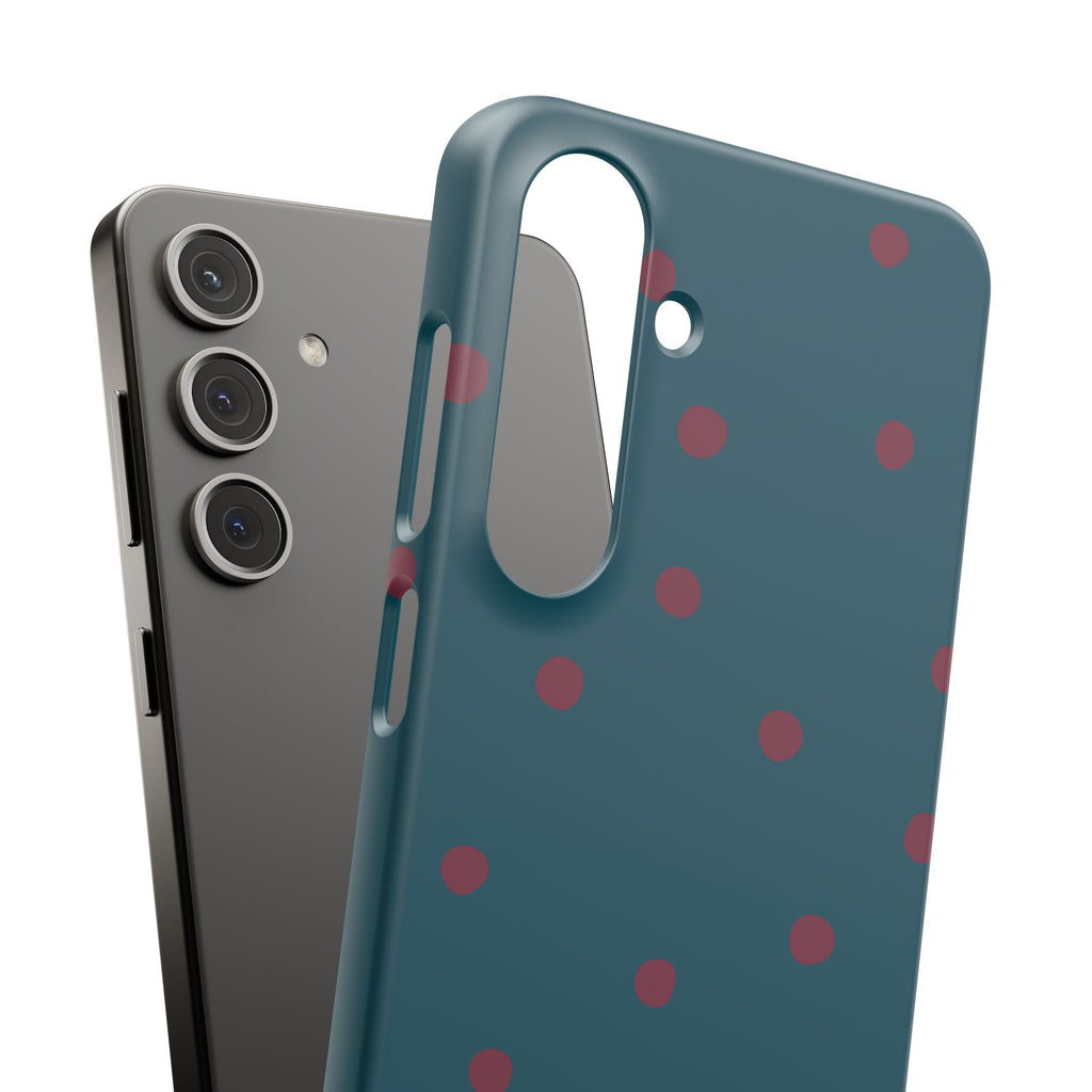 Teal & Burgundy Polka Dot Snap Phone Case