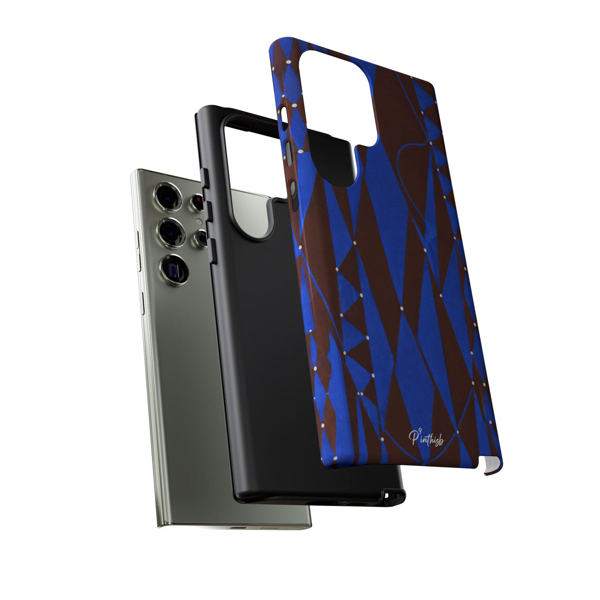 Geometric Blue Diamond Tough Phone Case
