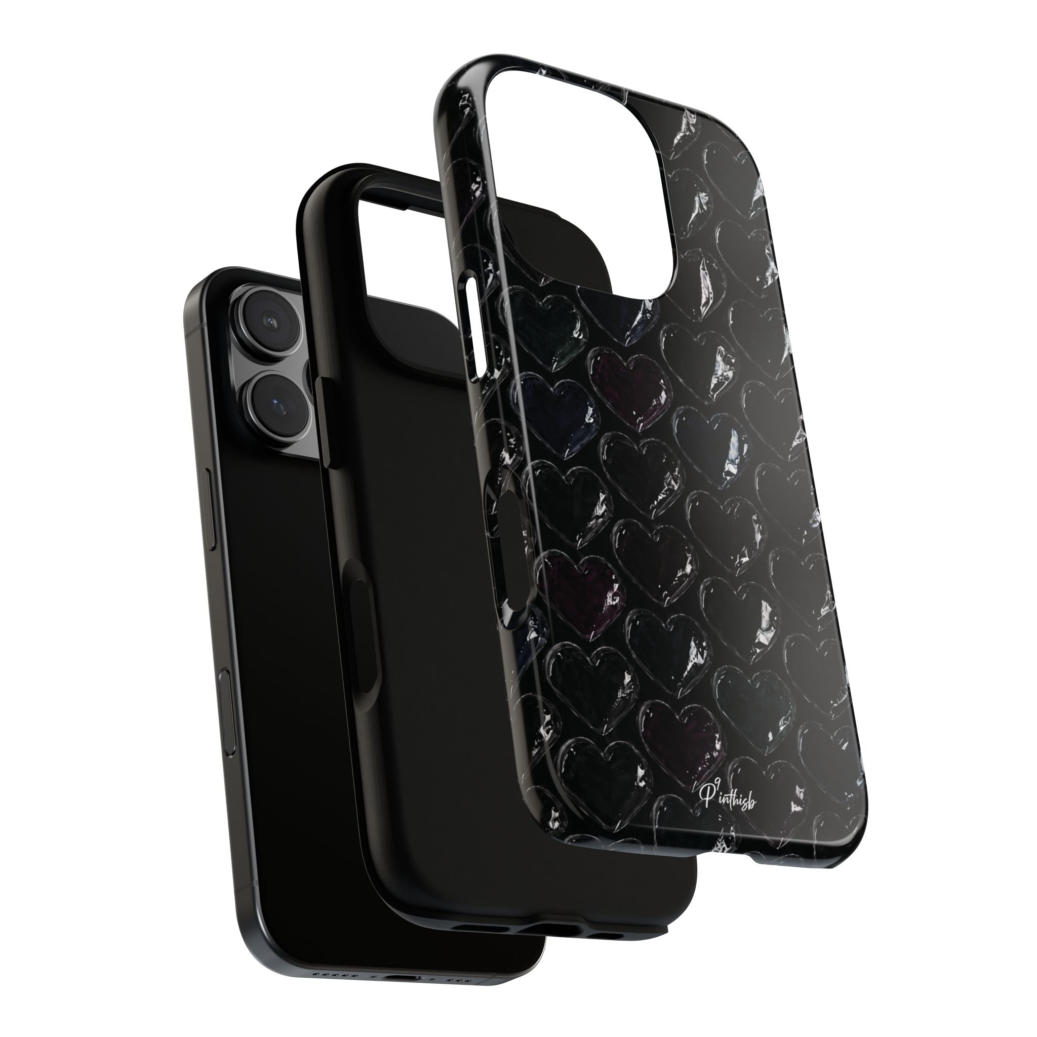 Black Pop Hearts Tough Case