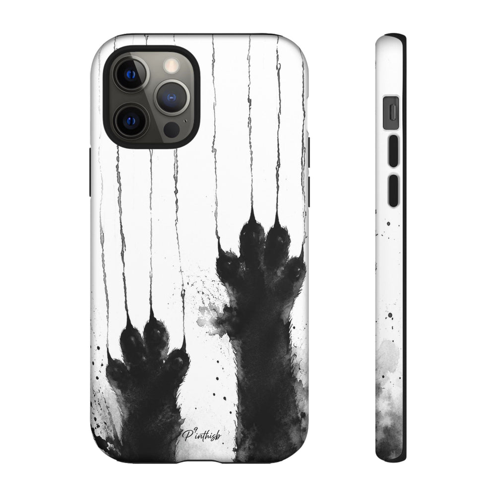 Black Ink Paw Print Tough Case