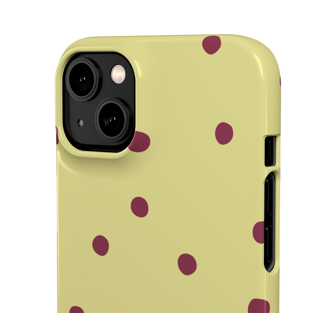 Yellow & Burgundy Polka Dot Snap Phone Case