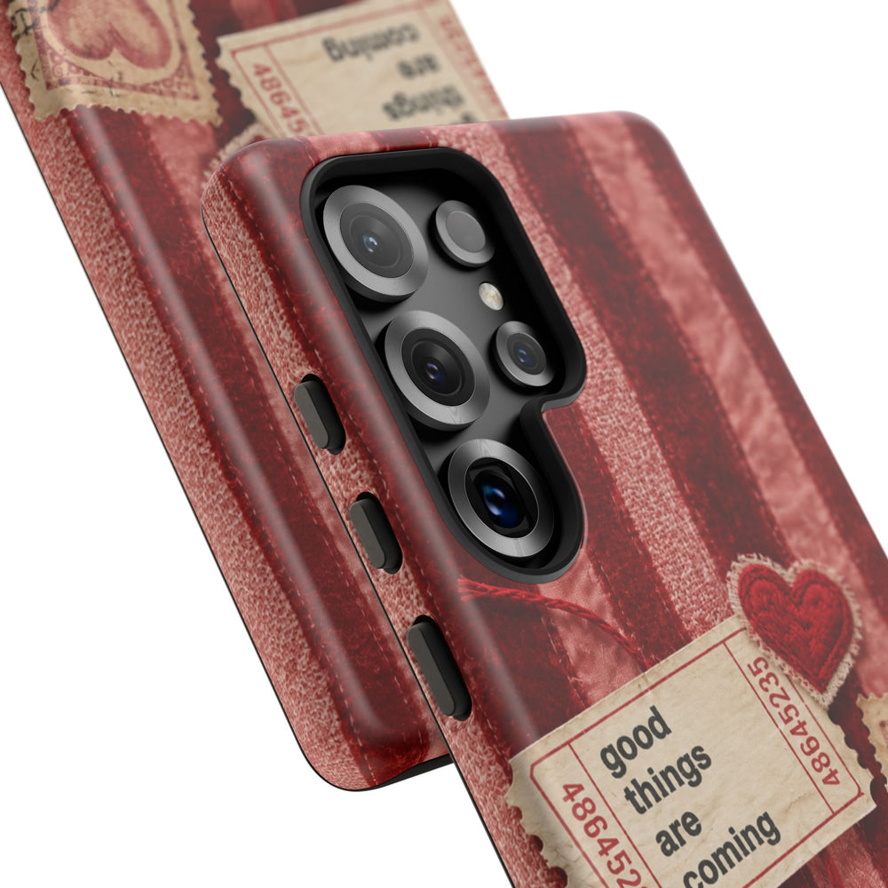 “Good Things Are Coming” Red Phone Case