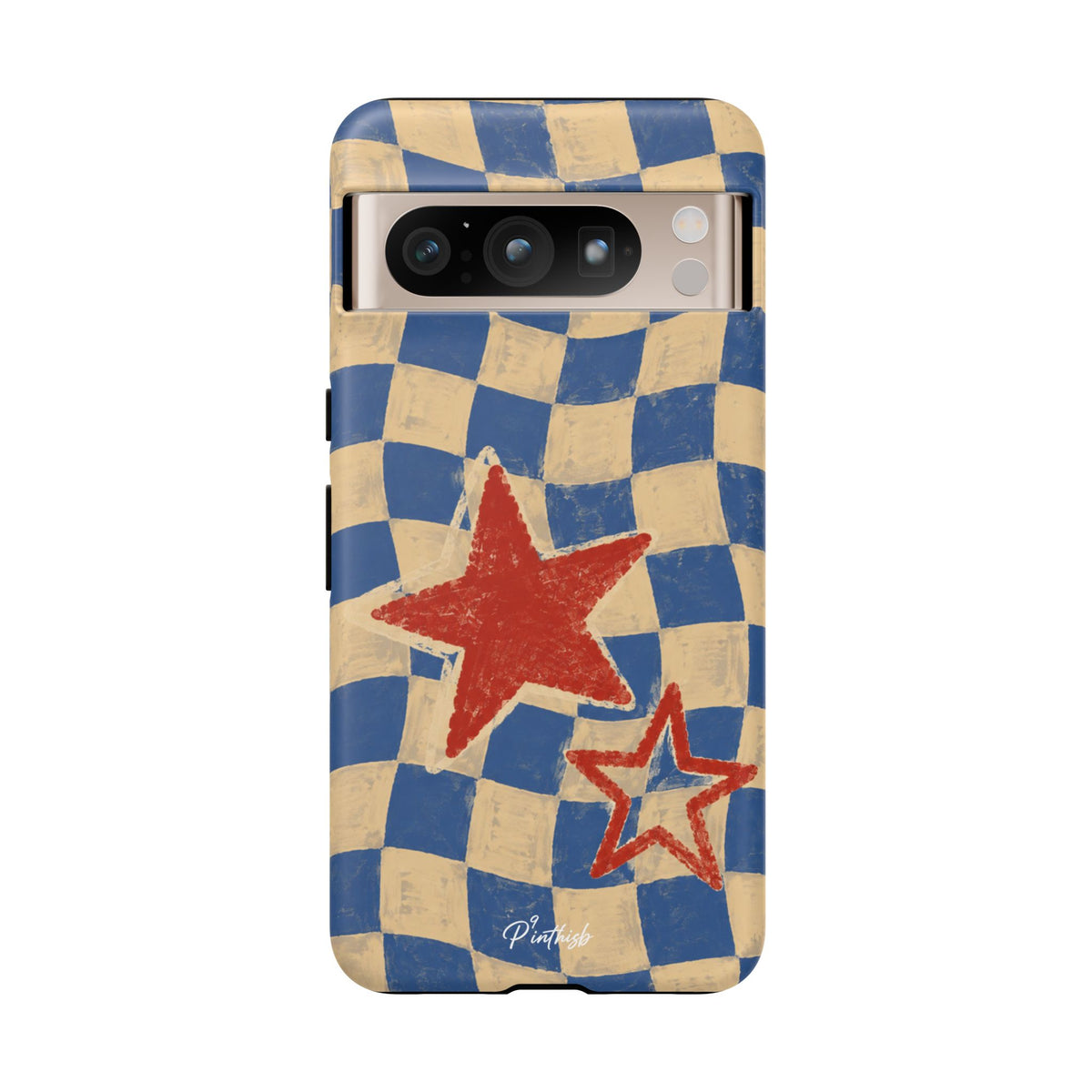Blue & Cream Retro Star Phone Case