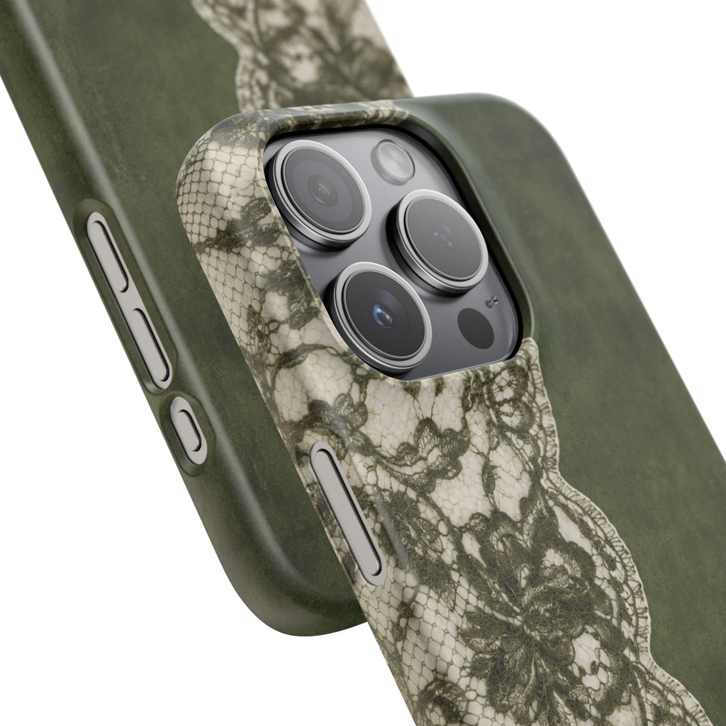 Olive Lace Snap Case