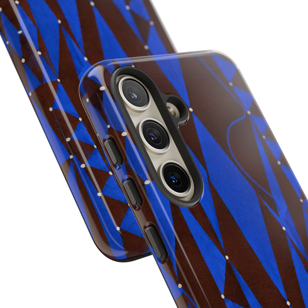 Geometric Blue Diamond Tough Phone Case