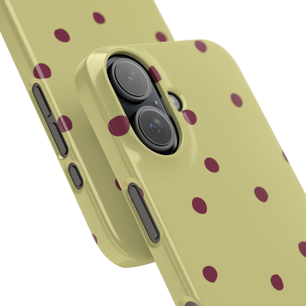 Yellow & Burgundy Polka Dot Snap Phone Case