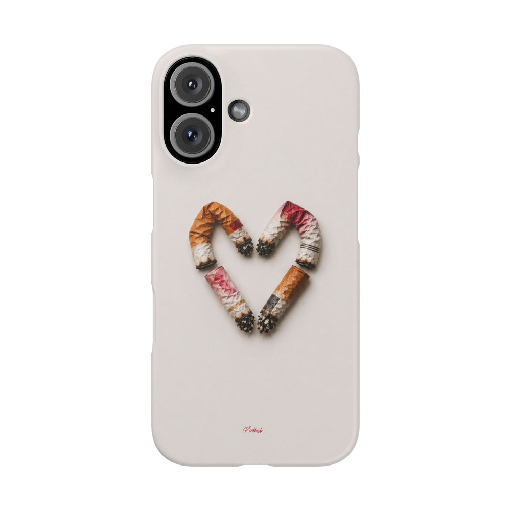 Cigarette Butts Heart Snap Case