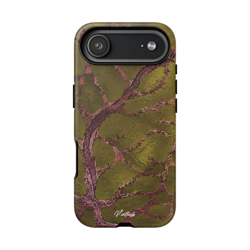 Olive & Rose Gold Tree Pattern Phone Case
