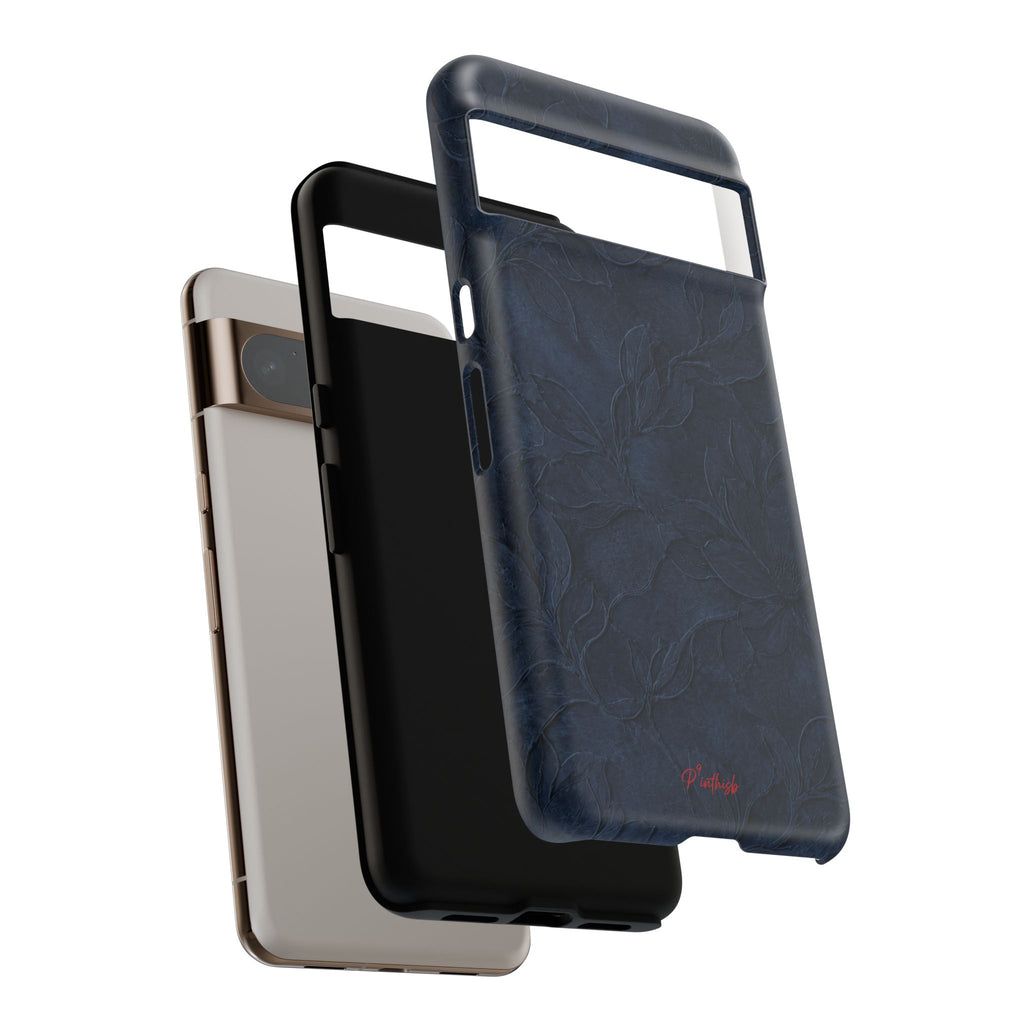 Navy Floral Textured Tough Case