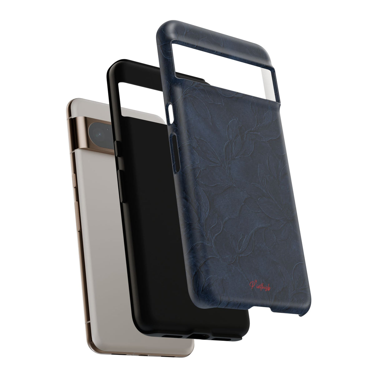 Navy Floral Textured Tough Case
