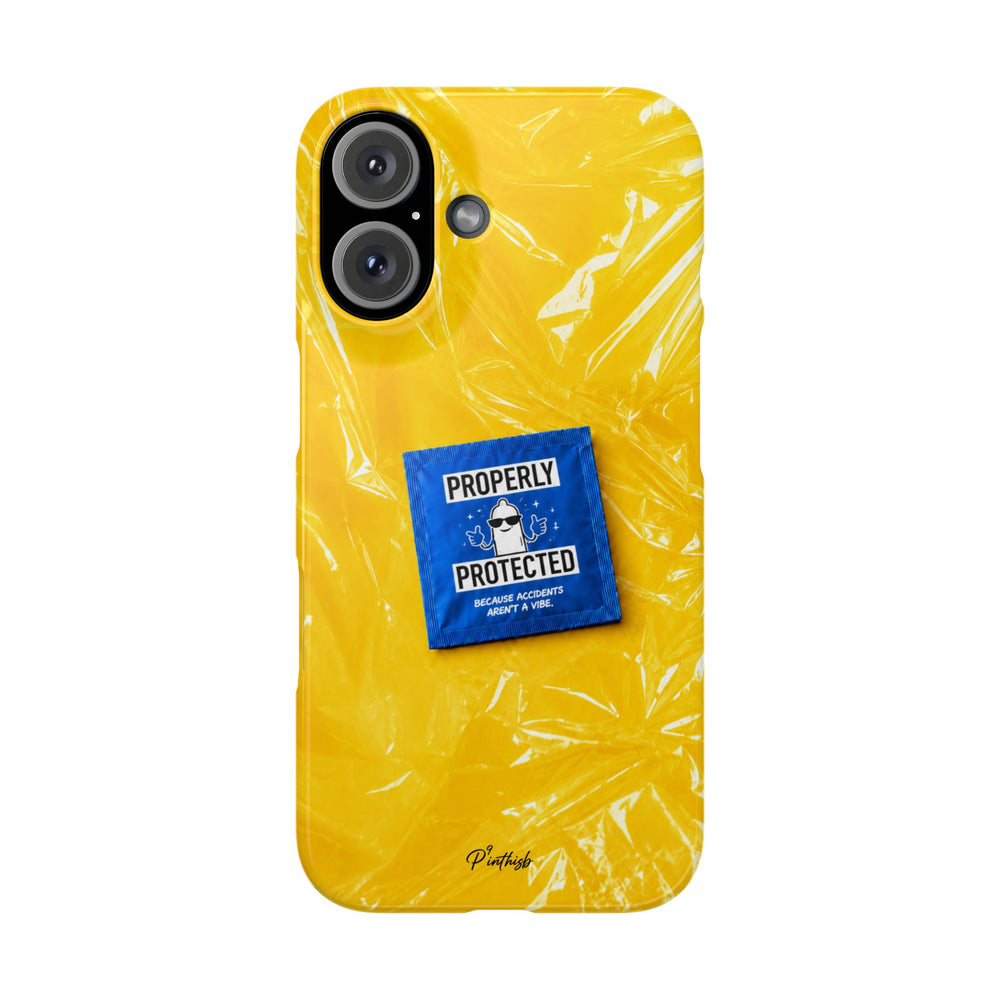 "Properly Protected" Graphic Snap Phone Case