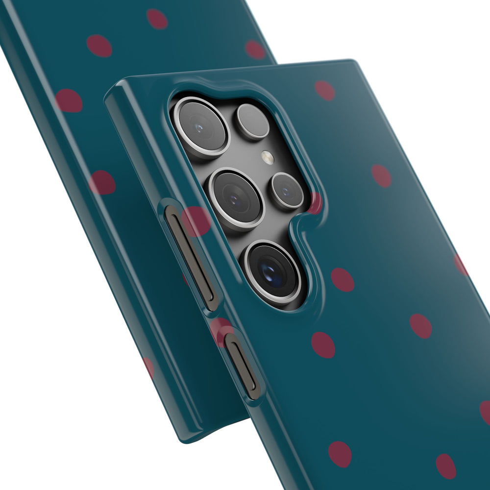 Teal & Burgundy Polka Dot Snap Phone Case