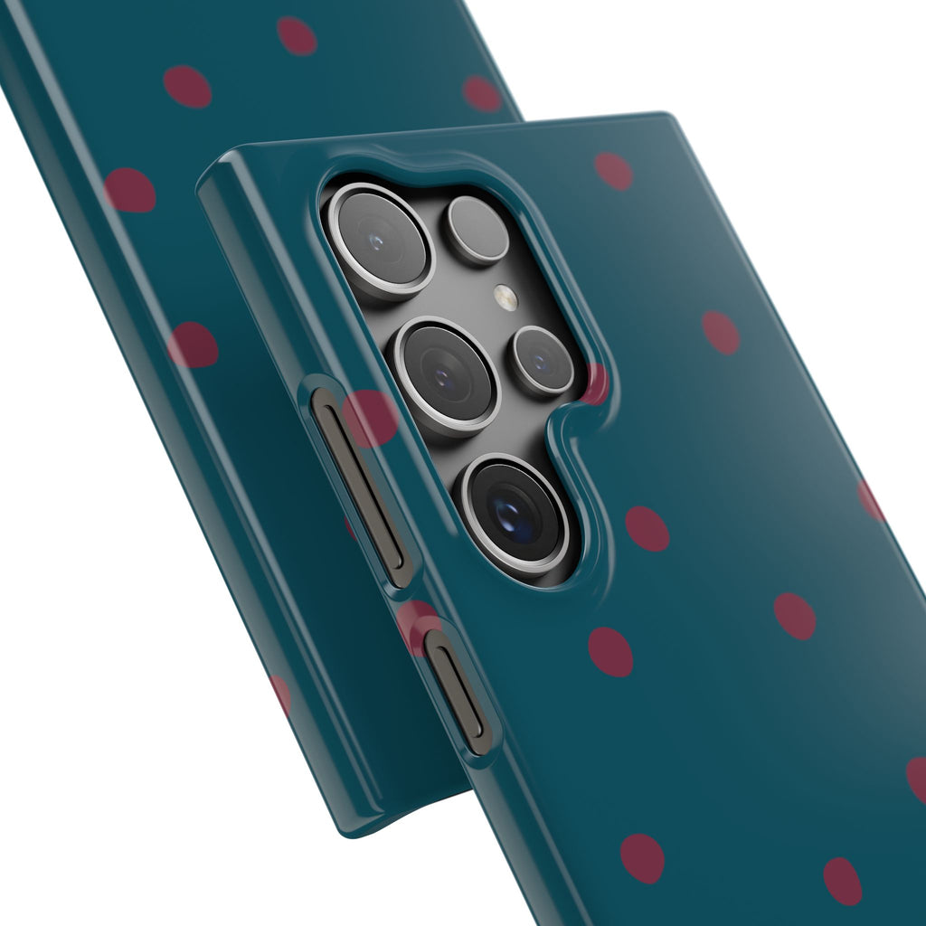 Teal & Burgundy Polka Dot Snap Phone Case