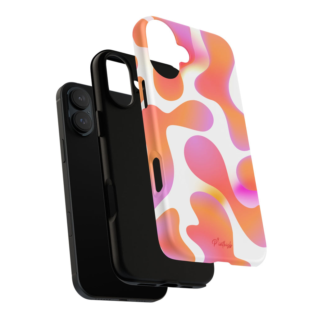 Abstract Orange Pink Camouflage Tough Phone Case