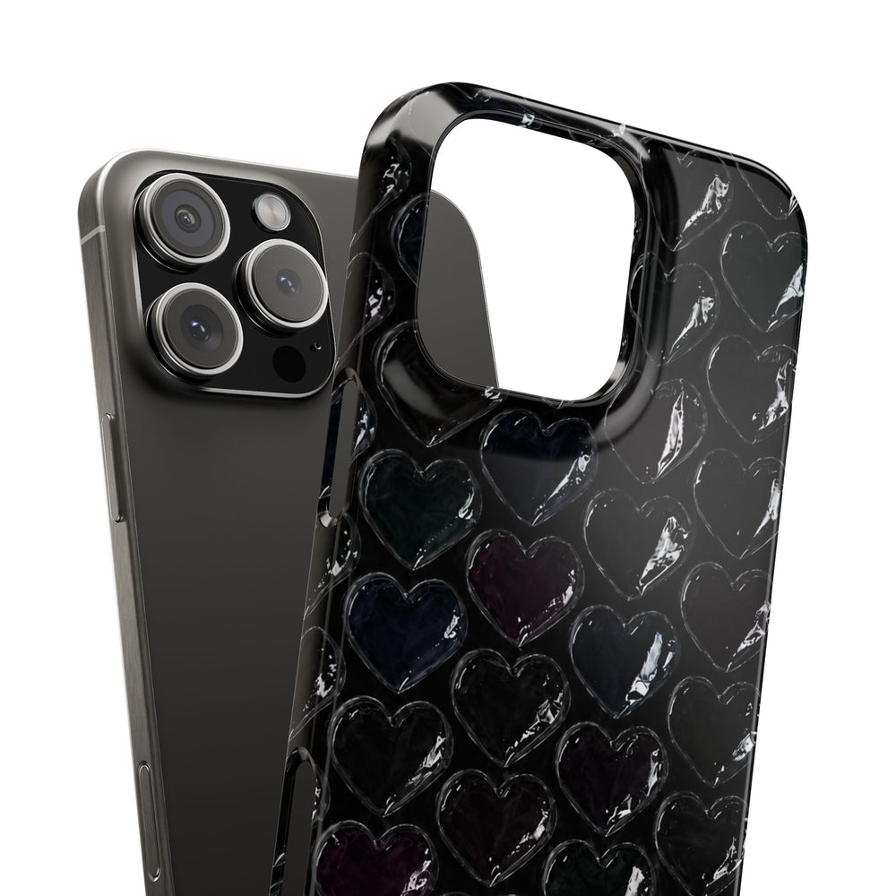 Black Pop Hearts Snap Case