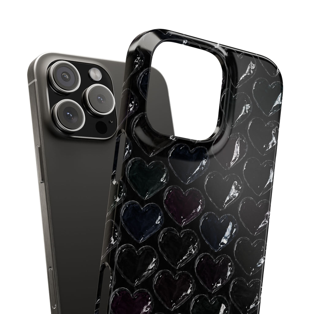 Black Pop Hearts Snap Case