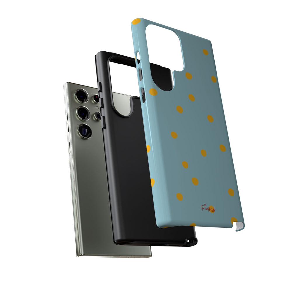 Blue & Yellow Polka Dot Tough Phone Case