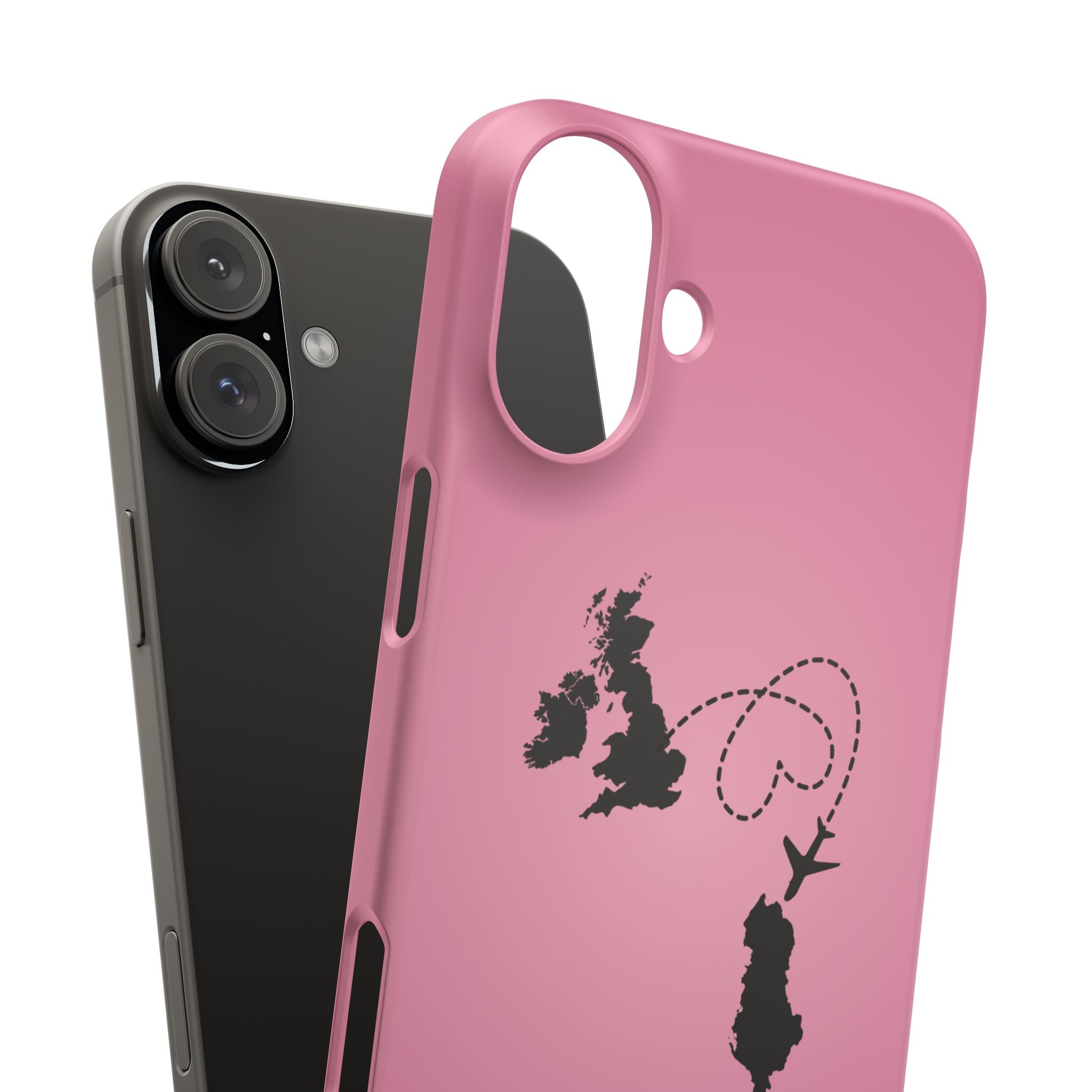 UK to Albania Pink Snap Phone Case