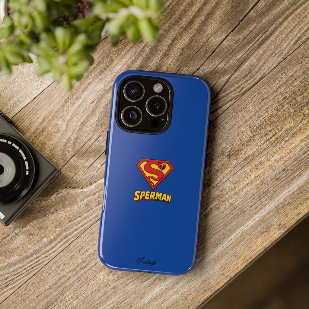 "SPERMAN" Parody Logo Tough Phone Case