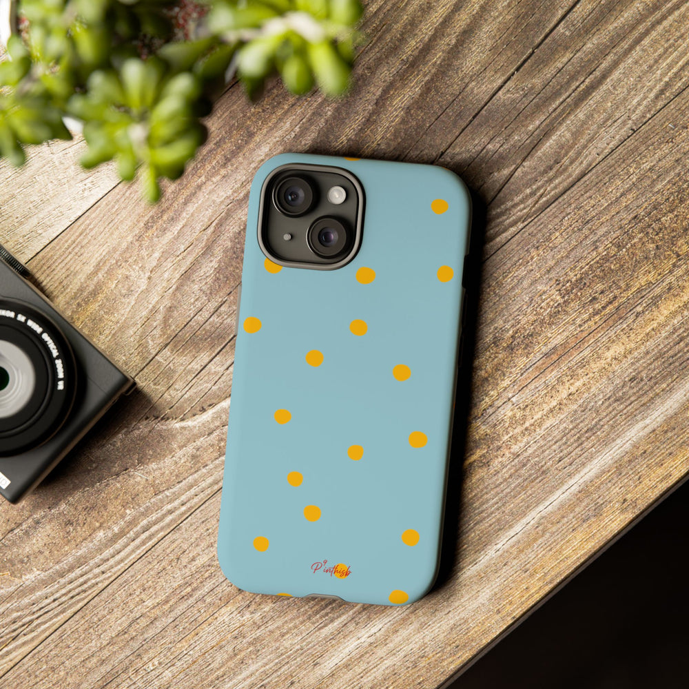 Blue & Yellow Polka Dot Tough Phone Case