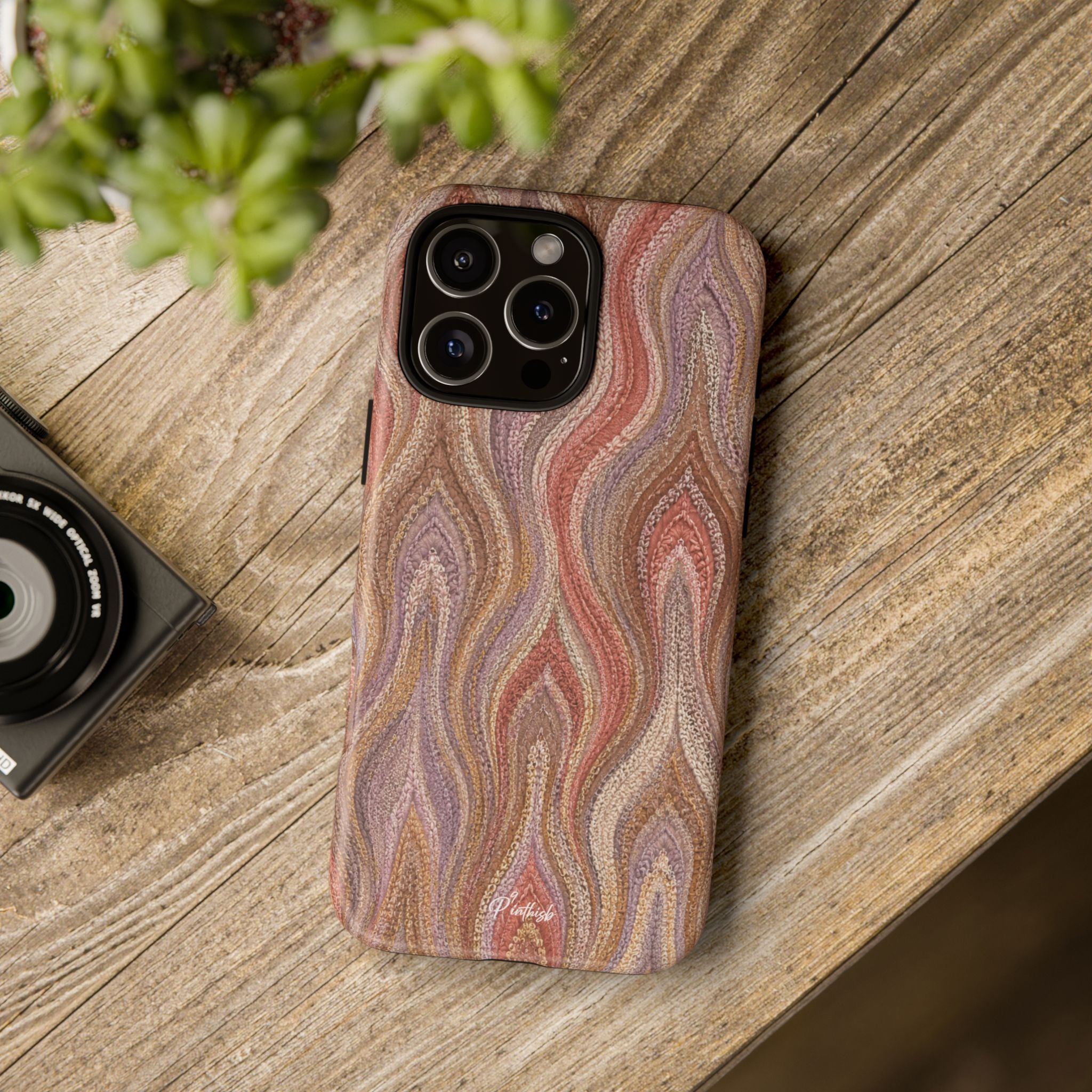 Wavy Peach & Mauve Tough Case