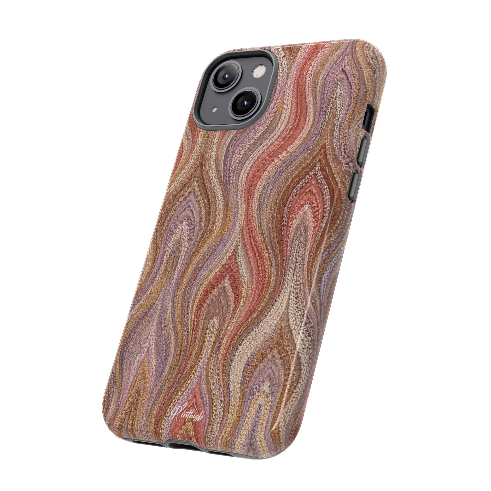 Wavy Peach & Mauve Tough Case