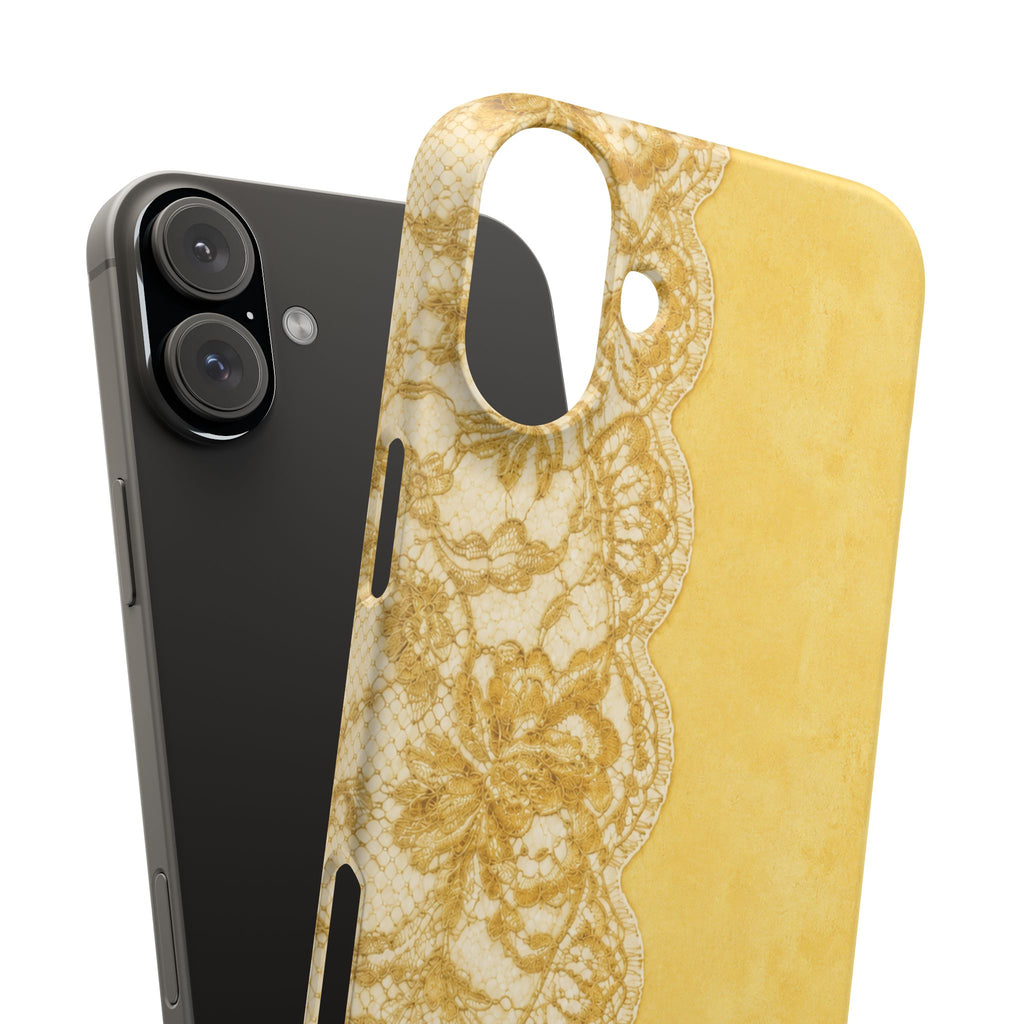 Yellow Vintage Lace Snap Case