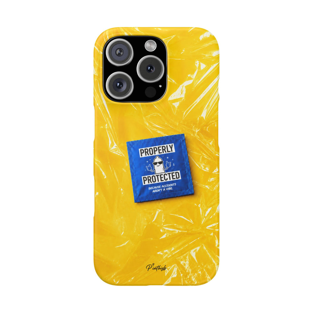 "Properly Protected" Graphic Snap Phone Case