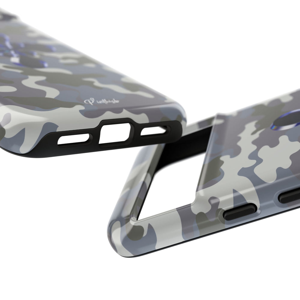 Camouflage with Blue Metallic Clover Tough Case