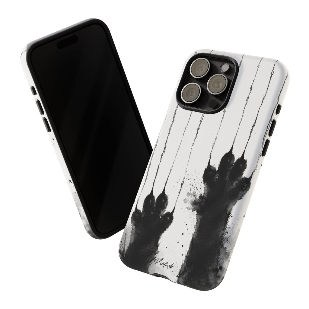 Black Ink Paw Print Tough Case