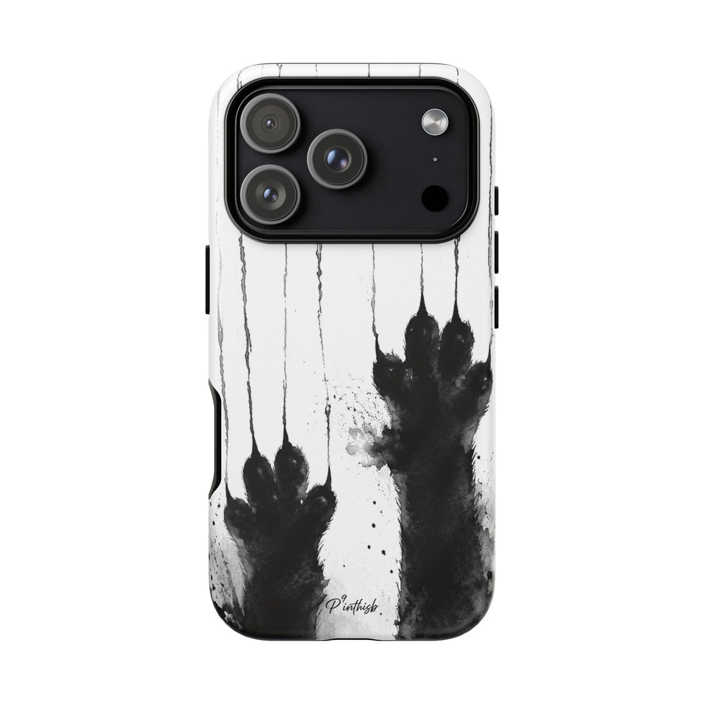 Black Ink Paw Print Tough Case